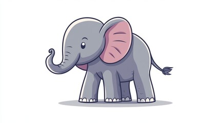 Obraz premium cute cartoon elephant illustration isolated on white background