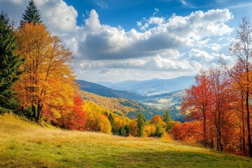 Fototapeta premium Colorful autumn fall foliage at the mountains