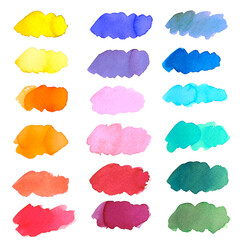 カラフルなインクの筆跡のセット