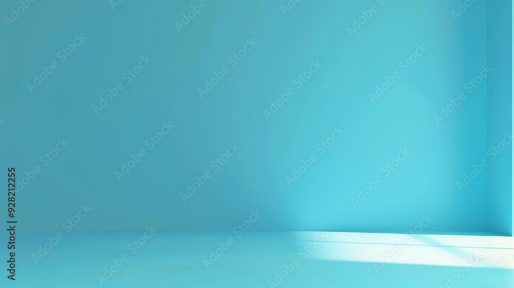 Fototapete a bright, azure blue background with a minimalist design, perfect for highlighting text or graphics 