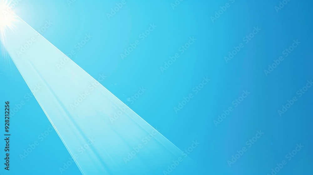 Fototapete a bright, azure blue background with a minimalist design, perfect for highlighting text or graphics 