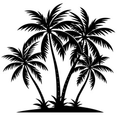 Palm trees silhouette vector illustration 