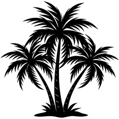 Palm trees silhouette vector illustration 