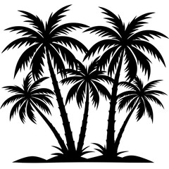 Palm trees silhouette vector illustration 