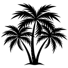 Palm trees silhouette vector illustration 