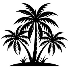 Palm trees silhouette vector illustration 