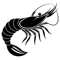 Shrimp silhouette vector illustration 