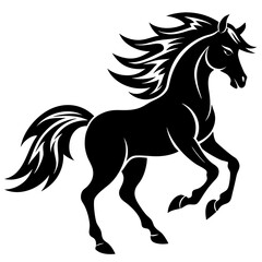 Wind rider horse silhouette vector illustration