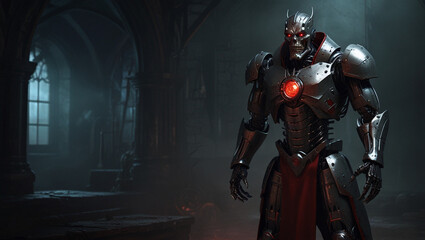 Naklejka premium Dracula robotic illustration