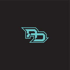dynamic gaming monogram logo sporty and bold concept PD blue esport letter © rudi