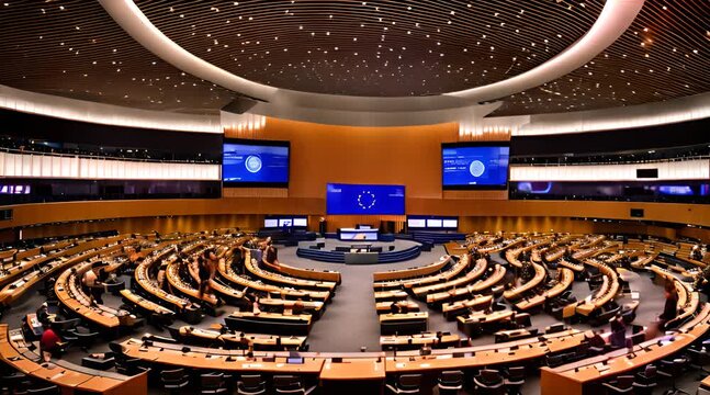 Creative Depiction of European Parliament Inside