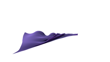 Flowing blue silk scarf isolated on white background