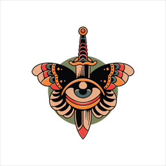 eye tattoo illustration vector design