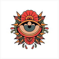 eye tattoo illustration vector design