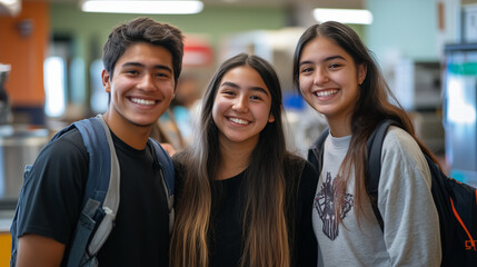 Young Indigenous american kids in school as students