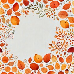 Autumnal Floral Pattern with Seamless Background