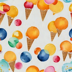 Vibrant Watermelon Ice Cream Seamless Pattern