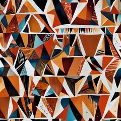 Comprehensive Patterned Abstract Art with Vibrant Colors