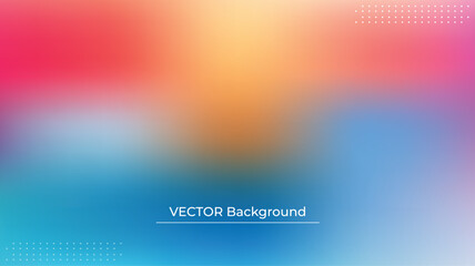 Smooth and blurry colorful gradient mesh background. Modern bright rainbow colors. Easy editable soft colored vector banner template. Premium quality