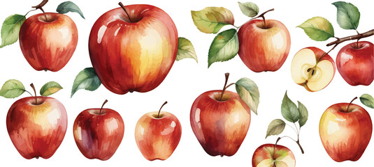 apple pattern background watercolor style1