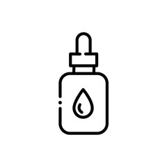 Dropper bottle with pipette thin line icon. Beauty essence, serum or essential oil. Modern vector illustration for beauty shop.