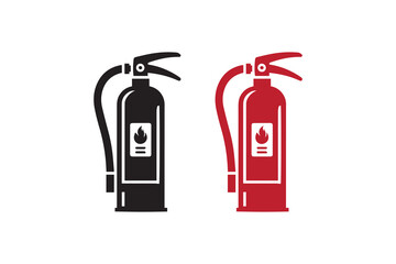 Fire extinguishers, firefighting, fire protection vector illustration