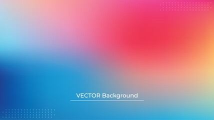Smooth and blurry colorful gradient mesh background. Modern bright rainbow colors. Easy editable soft colored vector banner template. Premium quality