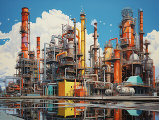 Eyecatching Metallurgical industry seen from a drone