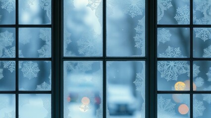 Christmas Window Decorations, Snowy Scene, Seasonal Theme