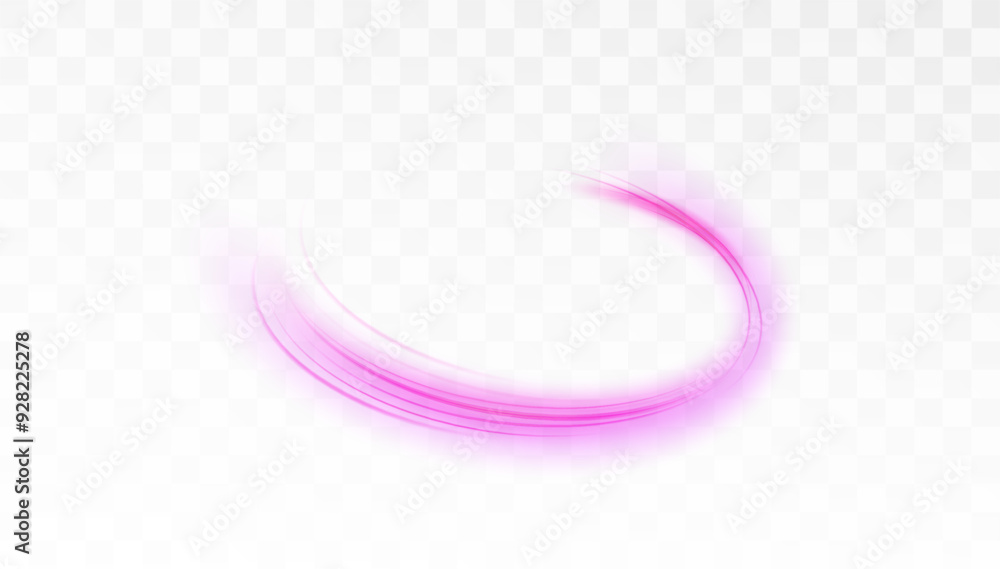 Aufkleber Bright purple glow effect of curved lines. Effect of shining lines curved in space on white background PNG.