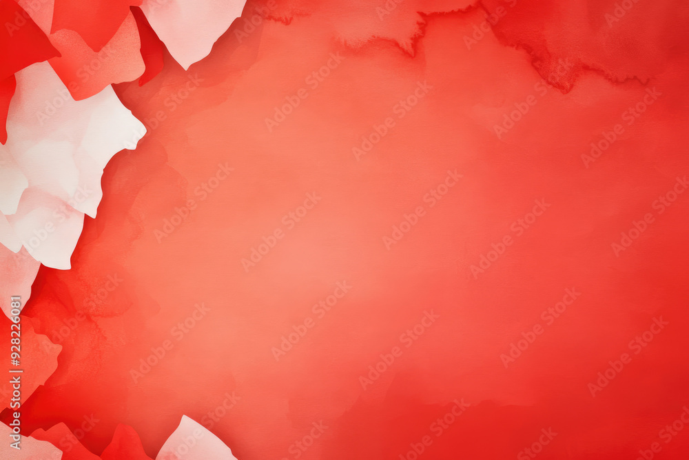 Poster vibrant red splash with soft white accents, a dynamic blend of warm red hues contrasted by delicate 