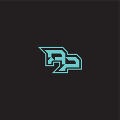 dynamic gaming monogram logo sporty and bold concept PP blue esport letter