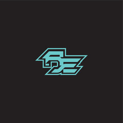 dynamic gaming monogram logo sporty and bold concept RE blue esport letter