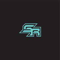 Obraz premium dynamic gaming monogram logo sporty and bold concept SR blue esport letter