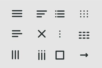 Hamburger interface menu simple line, minimal ui popup burger. Template navigation. Icon, dropdown button web symbol. Interface Design element