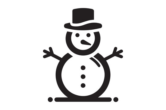 recommend clip art: winter snowman Christmas character icon Xmas Snowman vector silhouette