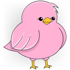 pink furry chick with cute face