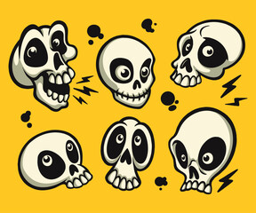 HAND-DRAWN CUTE SKULL BUNDLING VECTOR