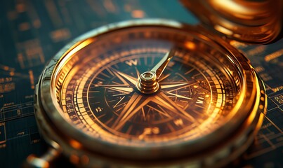 The digital compass: A strategic explorer for businesses, Vision crisis, Mission path, Agency creative, Digital strategy, Market decision, Achievement, Generative AI