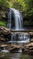 Naklejka premium waterfall in the forest