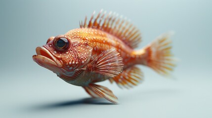 A red snapper is centered on a white background. Image generated by AI