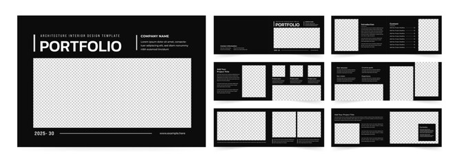 Landscape Architecture Brochure Template, Black Portfolio Layout