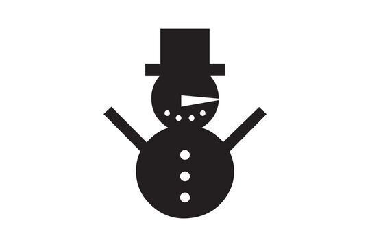 recommend clip art: winter snowman Christmas character icon Xmas Snowman vector silhouette