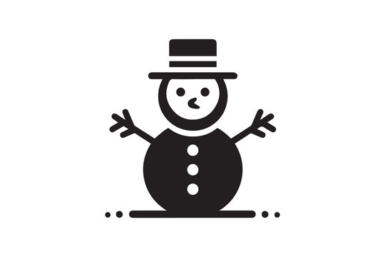 recommend clip art: winter snowman Christmas character icon Xmas Snowman vector silhouette