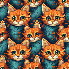 pattern with funny cats