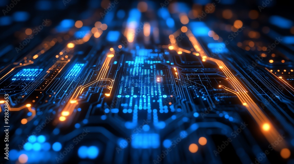 Poster abstract circuit board background.
