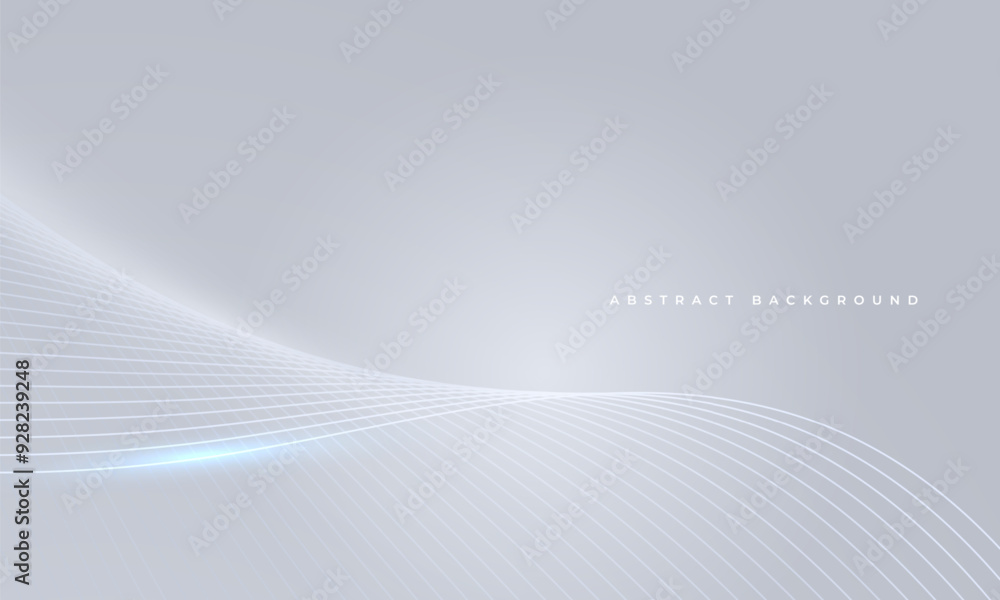 Poster luxury abstract background with silver flowing wavy lines. soft grey modern vector illustration with