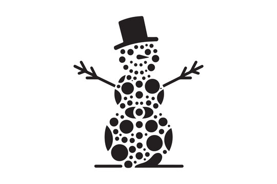 recommend clip art: winter snowman Christmas character icon Xmas Snowman vector silhouette