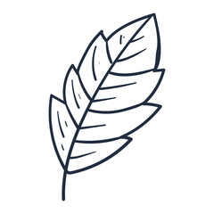 Hand drawn simple flower outline illustration isolated on the white