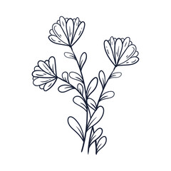 Hand drawn simple flower outline